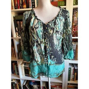 Zozo Silk Blend Sheer Blouse